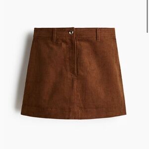 H&M Brown Mini Corduroy Skirt